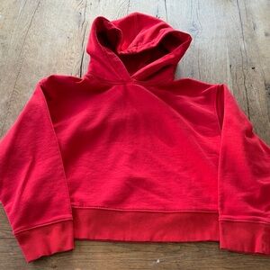 Zara Bold Red Hoodie Cropped Size Medium